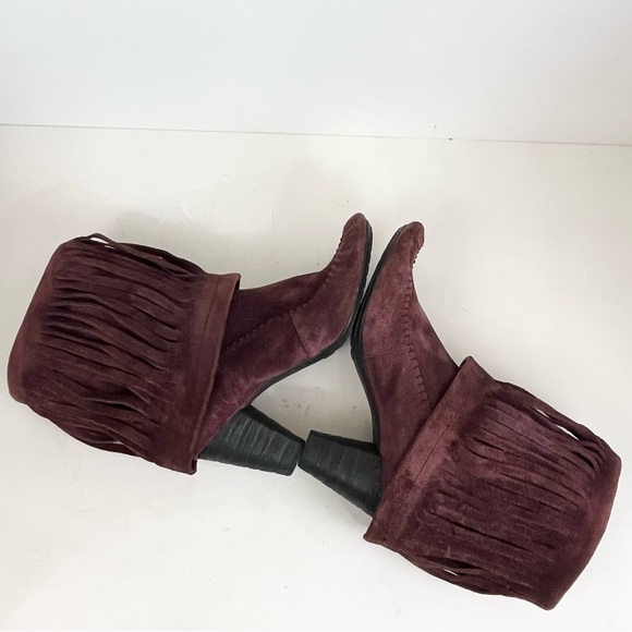 Born Banbury Chianti Suede Leather Fringe Boot Women’s Size 7.5 - Picture 9 of 16